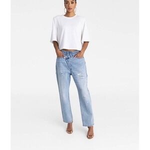 KBB by Kahlana The Dylan Jean Size 12 Mid-Rise Tapered Light Wash Straight Leg